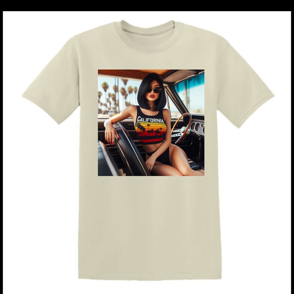 NWT California Dreamin Crew Neck Coastal Cruise Short Sleeve Graphic Tee (CREME)